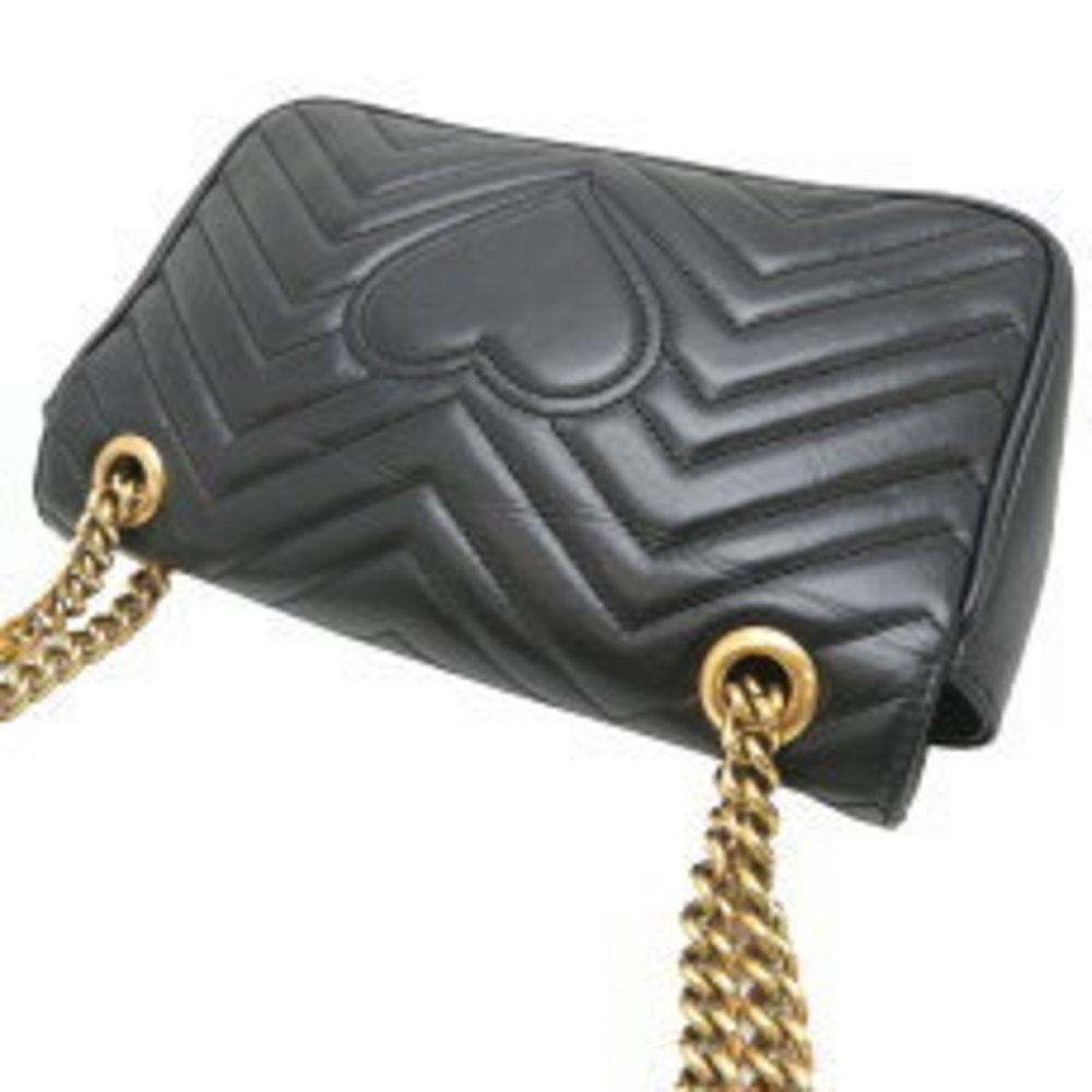 Gucci Black Marmont GG Leather Bag Shoulder - Picture 4 of 9